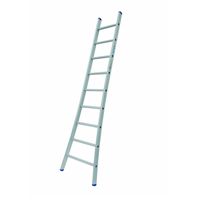 Afbeelding van Solide 1 delige ladder 9 sporten met gebogen voet
