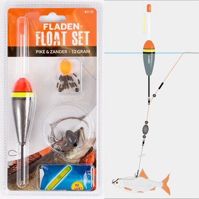 Afbeelding van Fladen Pike/Zander Float Set 12g Roofvis kit
