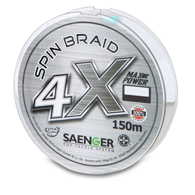 Afbeelding van Saenger 4x Spin Braid 150m Light Grey 0,12mm Gevlochten lijn