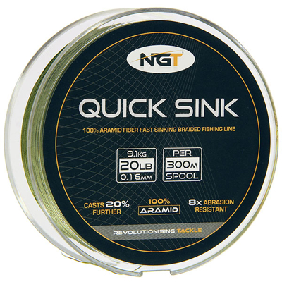 Afbeelding van NGT Quick Sink Braid Moss Green 20Lb (300m) Gevlochten lijn