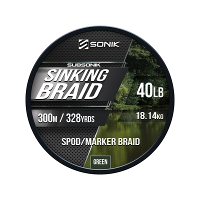 Afbeelding van Sonik Subsonik Sinking Braid 0.20mm 40lb 300m Gevlochten lijn