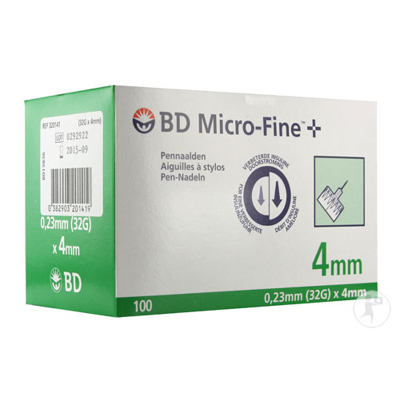 Afbeelding van BD Micro fine Pennaald 32G 4mm (100 stuks)