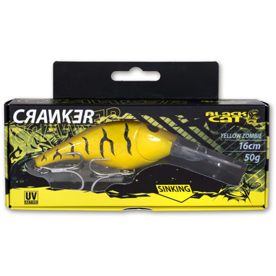 Afbeelding van Black Cat 50g 16cm Cranker yellow zombie Zinkend Plug