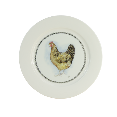 Afbeelding van Hofman Boerenwinkel Ontbijtbord 21cm Hen One Size Kleurloos