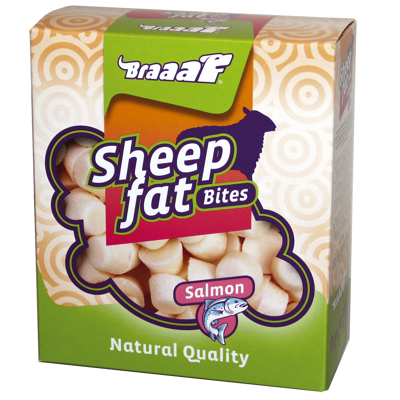 Afbeelding van Braaaf schapenvet bonbons met zalm 245 gram