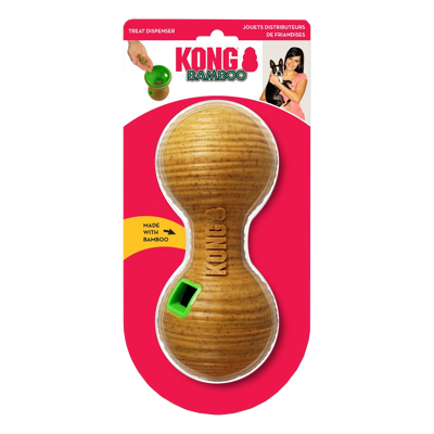 Afbeelding van Kong Bamboo Feeder Dumbbel Voerbal 20,5X8,5X8,5 CM