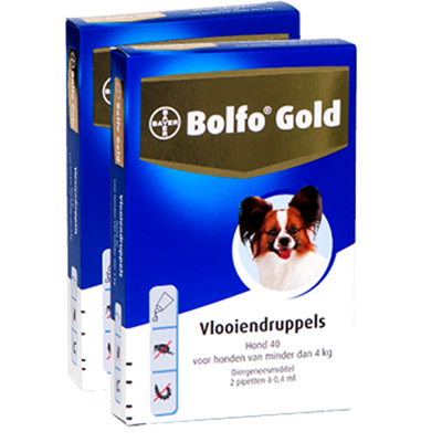 Afbeelding van Bolfo Gold Hond Vlooiendruppels 40: 4 PIPET 0.4 ML (29850)