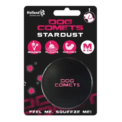 Afbeelding van Dog Comets Ball Stardust Medium Hondenspeelgoed Zwart&amp;Roze