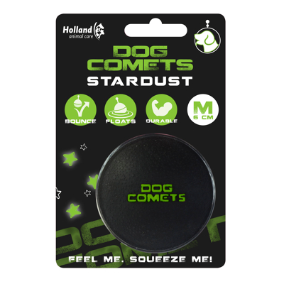 Afbeelding van Dog Comets Ball Stardust Medium Hondenspeelgoed Zwart&amp;Groen