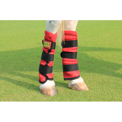 Afbeelding van Horse Armor knockdown leg wraps One Size (Insect shield) Rood