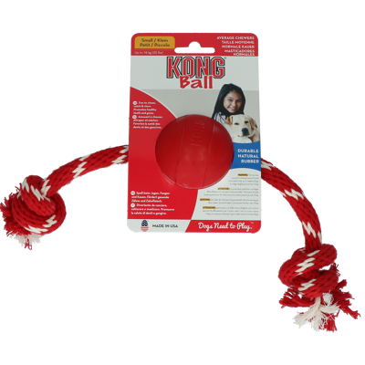 Afbeelding van Hondenspeeltje bal met touw
