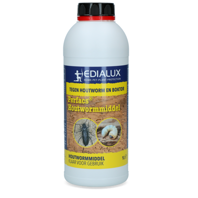 Afbeelding van Perfacs Houtwormbestrijdingsmiddel, 1 Liter Tegen Houtwormen Edialux Houtworm Ongediertewinkel