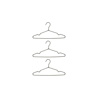 Afbeelding van House Doctor kledinghanger donkergrijs set van 3 40,2 cm x 20,8 Kapstokken