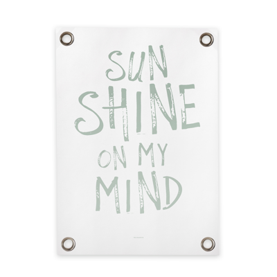 Afbeelding van Tuinposter wit groen sunshine on my mind
