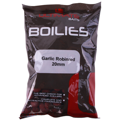 Afbeelding van Ultimate Baits Boilies 20mm 1kg Garlic Robinred