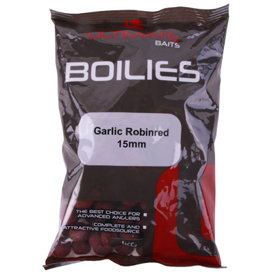 Afbeelding van Ultimate Baits Boilies 15mm 1kg Garlic Robinred