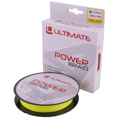 Afbeelding van Ultimate Power Braid 0.25mm 16kg 150m Yellow Gevlochten lijn