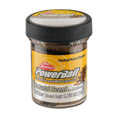Afbeelding van Berkley Powerbait Trout Bait Anijs Scent Glitter Smaak : Black &amp; Brown