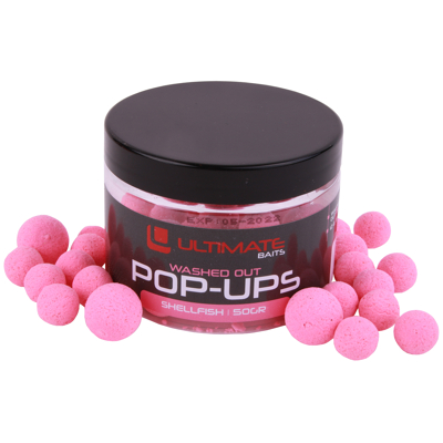 Afbeelding van Ultimate Baits Wasted Out Pop ups Pink Shellfish 12+15mm 50g