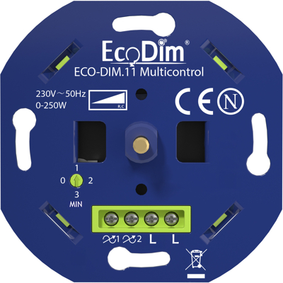 Afbeelding van EcoDim Multicontrol led dimmer universeel 0 250W fase afsnijding RC