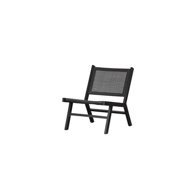 Afbeelding van Woood Pem fauteuil met armleuning zwart Polyetheen