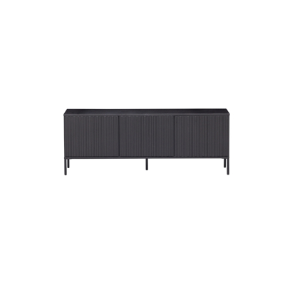 Afbeelding van Woood New Gravure tv meubel 150cm grenen zwart Hout