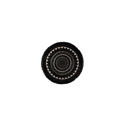 Afbeelding van Dutchbone Nelson vloerkleed rond 175 cm zwart Stof