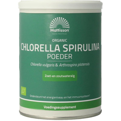 Afbeelding van Mattisson Organic Chlorella Spirulina, 125 gram