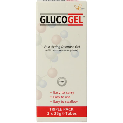 Afbeelding van Glucogel glucose gel 25 gram 3 stuks