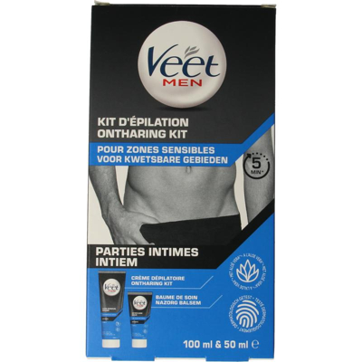 Afbeelding van Veet Men Hair Removal Kit Intimate Body Parts 150ml