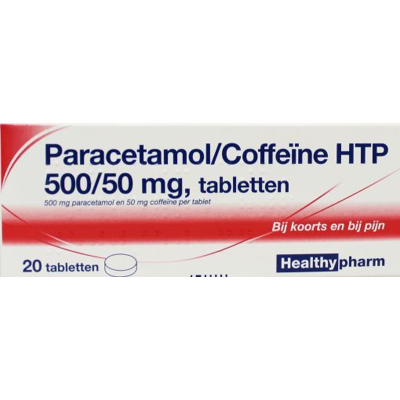 Afbeelding van Healthypharm Paracetamol 500mg Coffeine, 20 tabletten