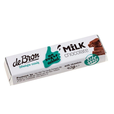 Afbeelding van De Bron Chocolade Reep Melk Multi verpakking 12x42GR
