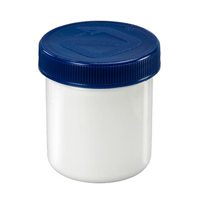 Afbeelding van Zalfpotten Plastic Wit met Blauwe deksel 40 ml 80 stuks
