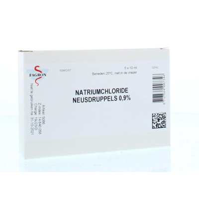 Afbeelding van Fagron Natriumchloride Neusdruppels 0.9% 10ml, 5 stuks