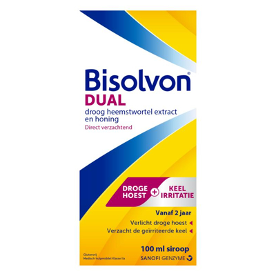 Afbeelding van Bisolvon Dual Droge Hoest/keelirritatie Siroop, 100 ml