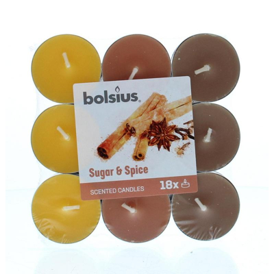 Afbeelding van Bolsius Geurtheelicht multi colour brick 18 sugar &amp; spice stuks