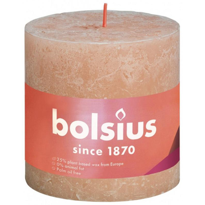 Afbeelding van Bolsius kaars rustiek Misty Pink 100/100 mm