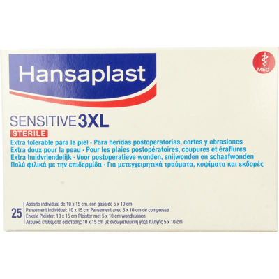 Afbeelding van Hansaplast Sensitive 3xl, 25 stuks