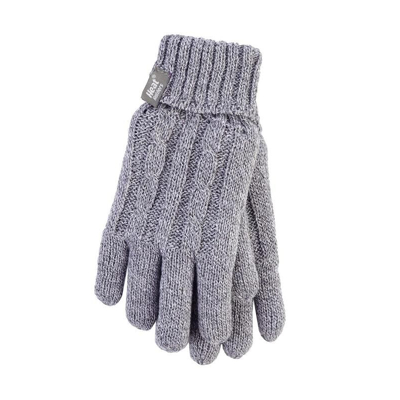 Afbeelding van Heat Holders Ladies cable gloves S/M light grey 1 paar
