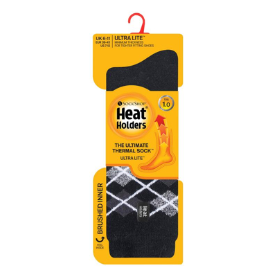 Afbeelding van Heat Holders Mens ultra lite socks argyle black 6 11 1 paar
