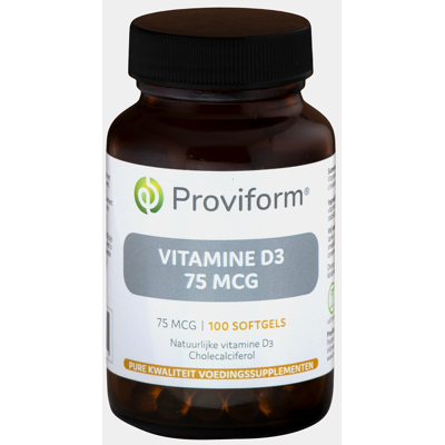 Afbeelding van Proviform Vitamine D3 75mcg Softgels