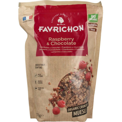Afbeelding van Favrichon Framboos &amp; Chocolade Crunchy Muesli, 375 gram