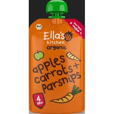 Afbeelding van Ella&#039;s Kitchen Apples Carrots &amp; Parsnips 4+ Maanden Knijpz Bio, 120 gram
