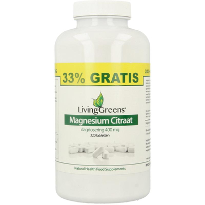 Afbeelding van Livinggreens Magnesium Citraat 400mg Voordeelverpakking 320tb