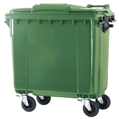 Afbeelding van Container met deksel en wielen 770 liter groen
