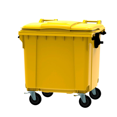 Afbeelding van Container 1100 liter vlak deksel geel