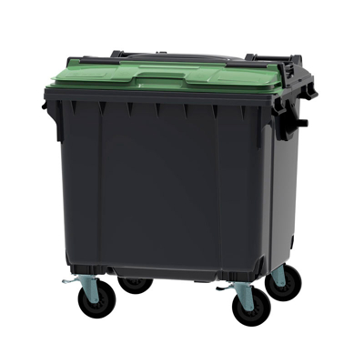Afbeelding van Container 1100 liter split deksel grijs/groen