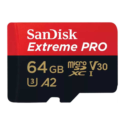 Afbeelding van SanDisk Extreme Pro MicroSDXC 64GB 200MB/s A2 V30 + SD Adapter