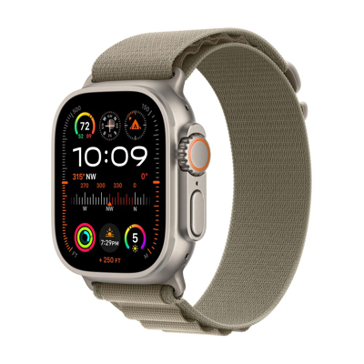 Afbeelding van Apple Watch Ultra 2 49mm Titanium Olive Alpine Loop S (130 160mm)