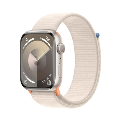 Afbeelding van Apple Watch S9 45mm Aluminium Starlight Sport Loop (145 220mm)